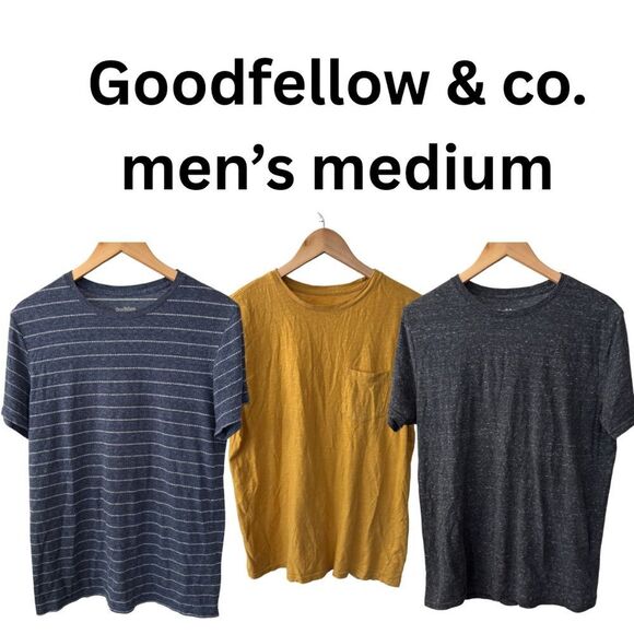 Goodfellow & Co Blue and Yellow Short Sleeve Tees men’s medium - Picture 1 of 10